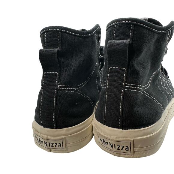 Adidas Nizza Hi RF Core Black $ White Canvas Men -size 7 - Picture 4 of 6
